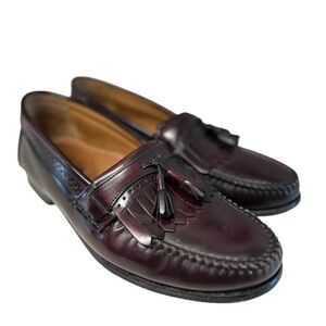 G.H. Bass & Co. Brown Leather Slip-On Loafers with Tassels